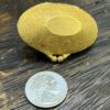 Vintage gold plated pillbox with “Hubble” glass turquoise stone.
