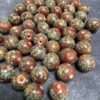 Vintage round glass beads-purple, teal, bronze color sparkles- 50 pieces - Image 2