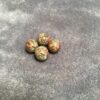 Vintage round glass beads-purple, teal, bronze color sparkles- 50 pieces