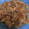 100 pieces vintage glass leaves Amber color