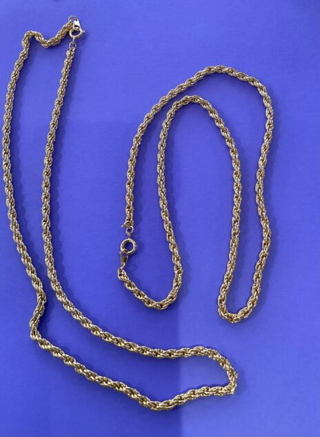 Vintage Gold Plated Rope chain 20in (includes 2)