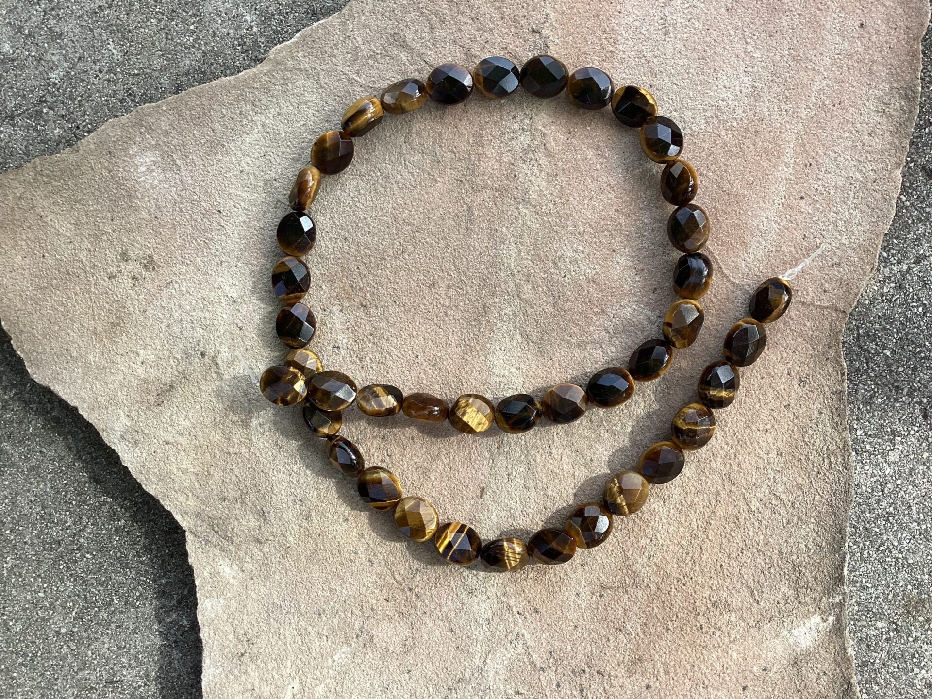 Small oval tigers eye beads-15.5” strand - Image 4