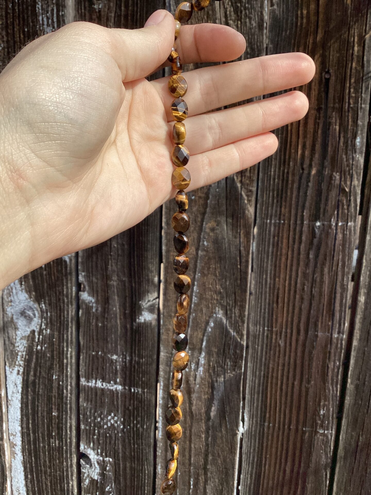 Small oval tigers eye beads-15.5” strand - Image 2