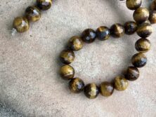 10 mm round tigers eye “disco ball” beads-15.5” strand