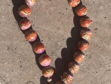 Wood hand painted round beads
