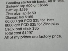 Faceting starter kit basic all 8” laps