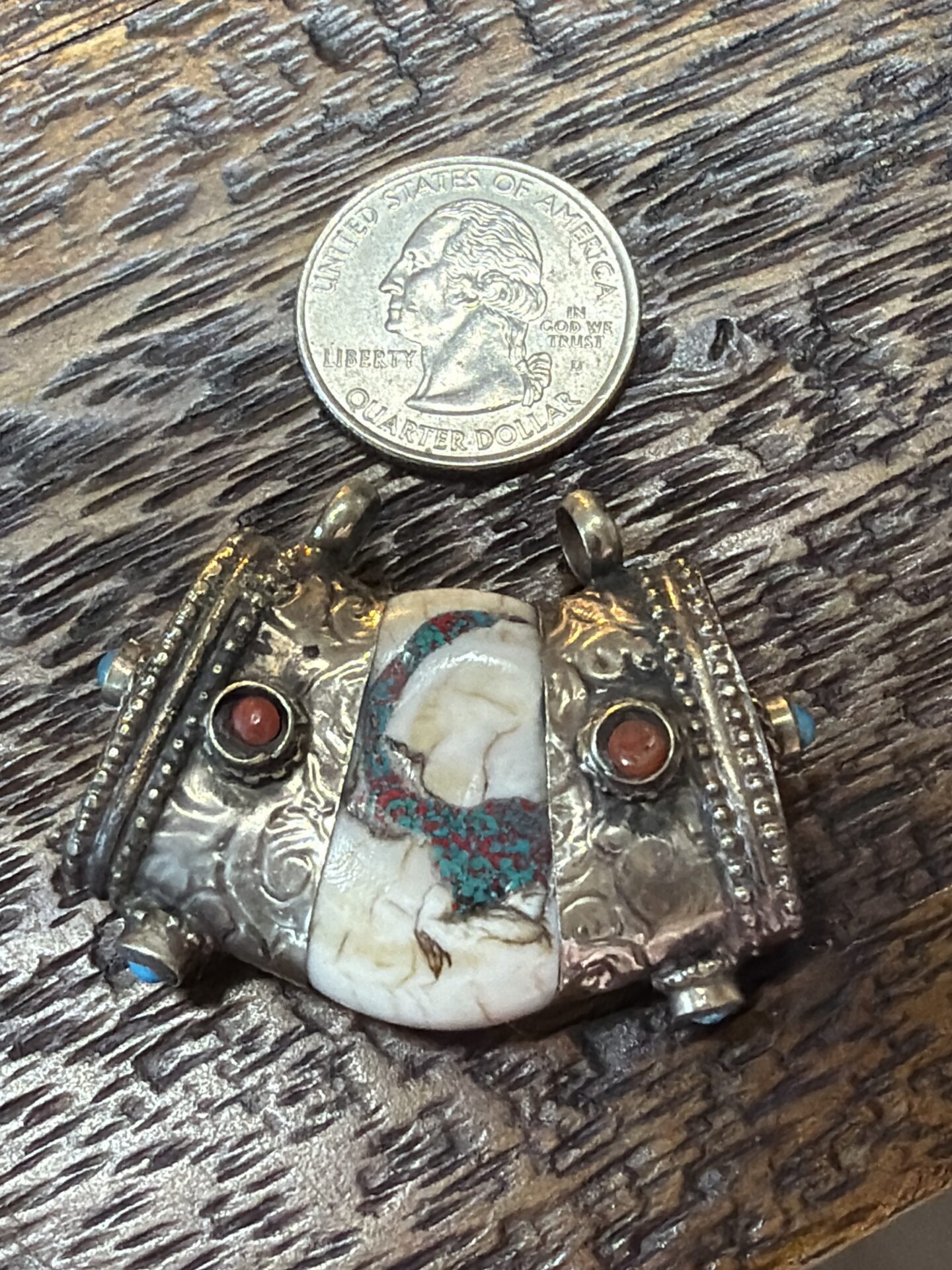 Buddhist conch shell pendant